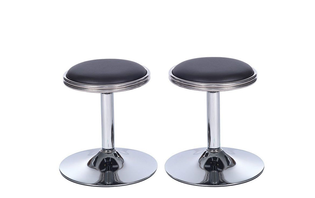 2 x Cocktail Arcade Stools Gas Lift PU Cushioned top