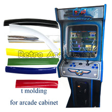 Load image into Gallery viewer, 32.8ft 10m length 16mm/19mm width arcade t molding plastic cabinet edge protection chrome/black/red etc. T moulding
